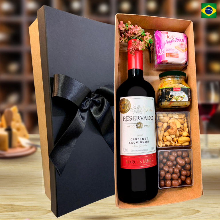 KIT VINHO RESERVADO M J CABERNET SAUVIGNON Cesta Premium